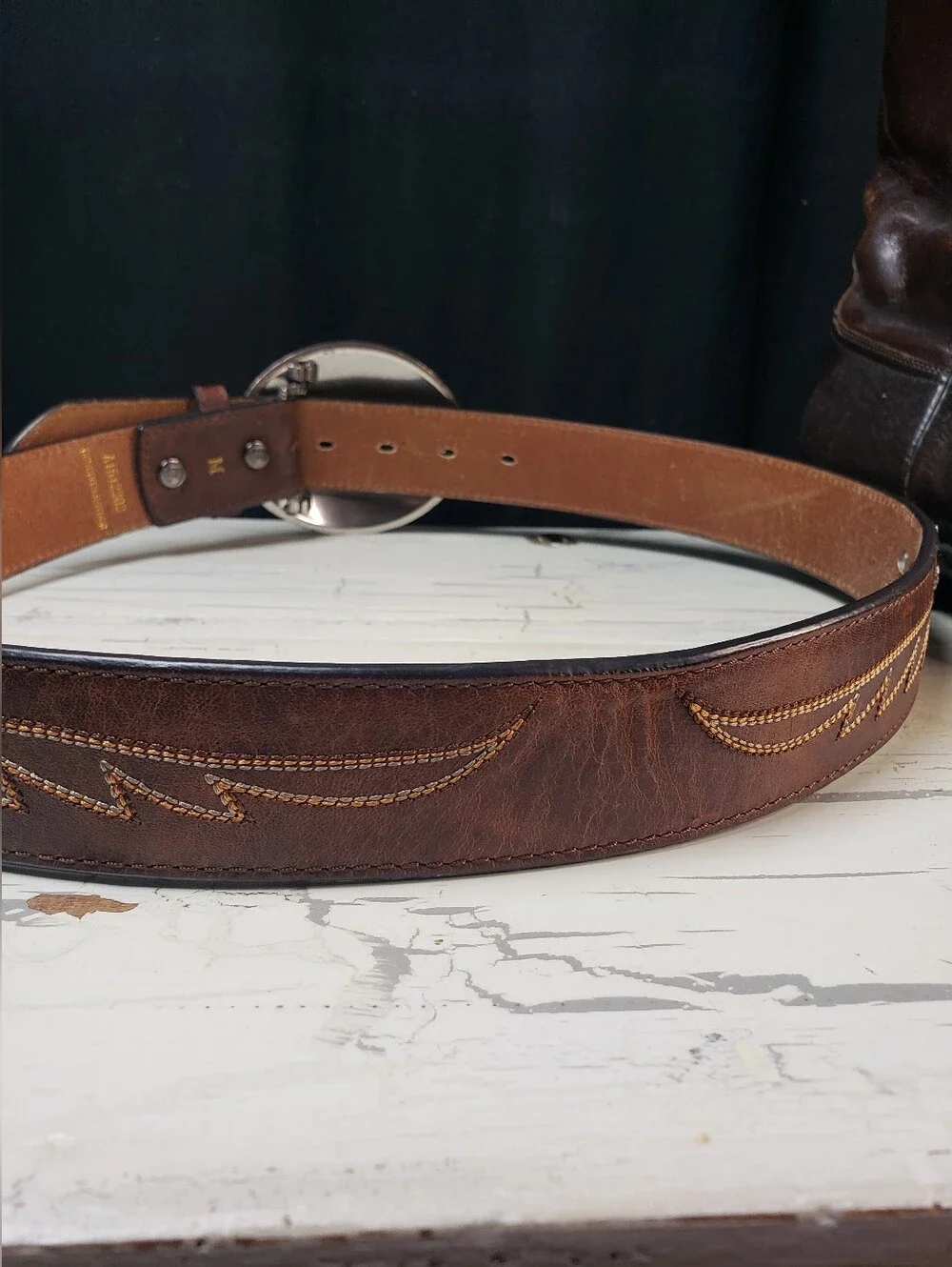 Ariat Cross Medallion Belt w/Cross Concho Buckle style A1512202 - Women's size M